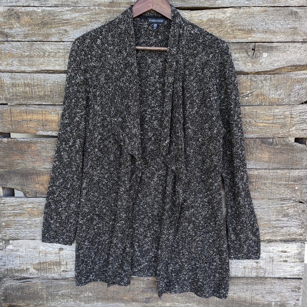 Eileen Fisher Organic Cotton/Linen Speckled Cardigan